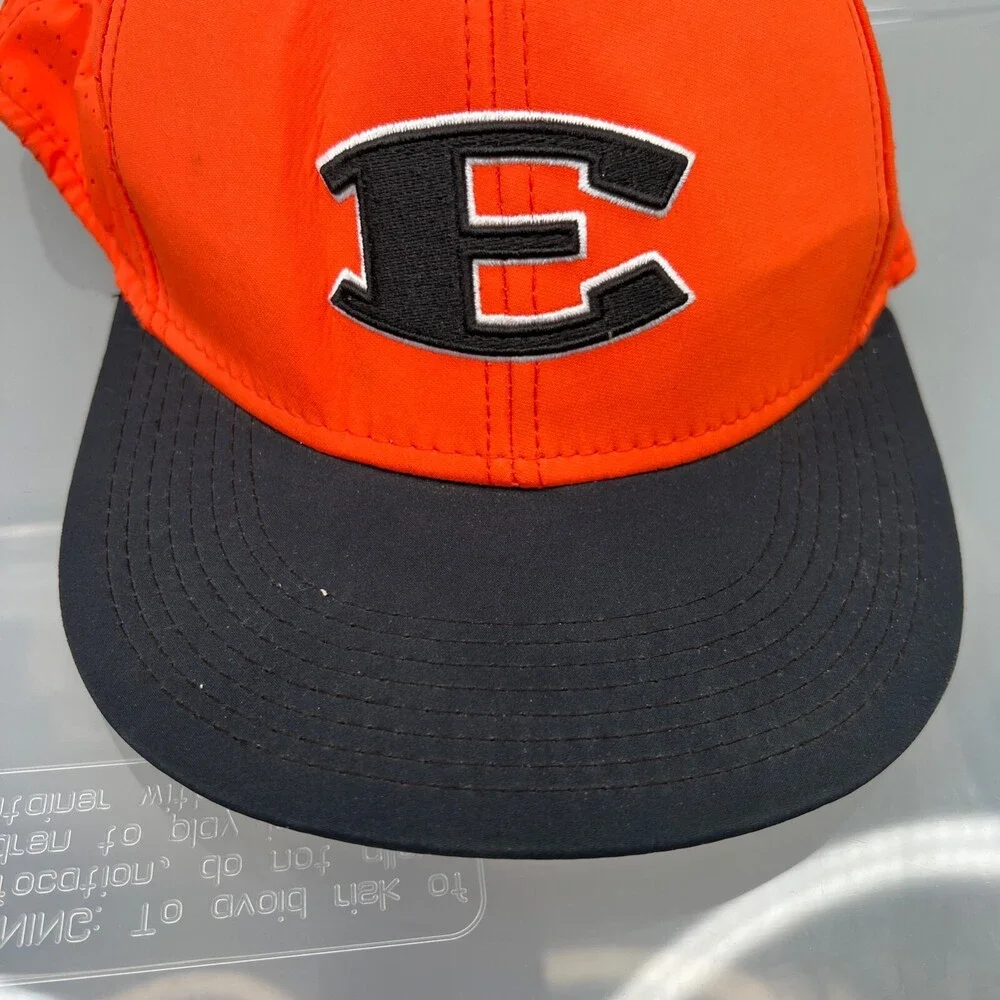 The Game Pro E‎ Hat Mens Medium Orange Baseball Cap Embroidered Logo Embroidered